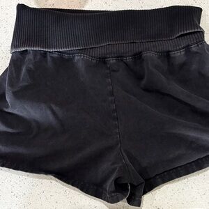Aerie foldover Black Rib-Waist Women’s Shorts